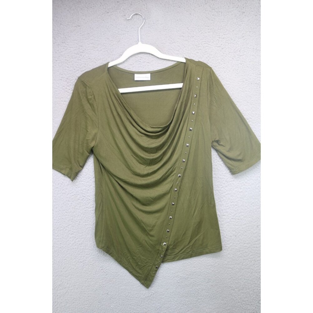 Soft Surroundings Short Sleeve Asymmetrical Top-Size Small-Studs-Soft-Comfy